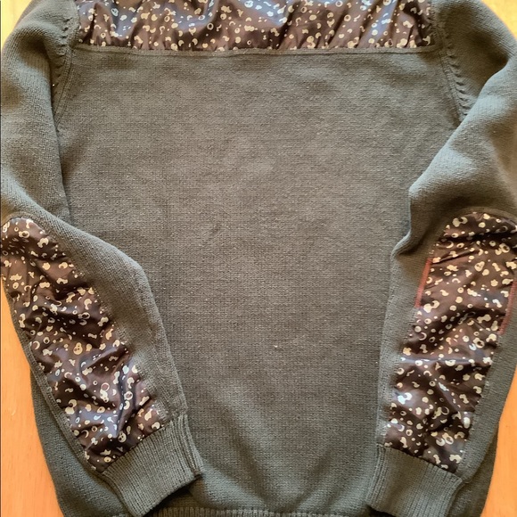 ADIDAS GREEN PULLOVER SWEATER GREEN WITH CAMO TRIM AND ELBO PATCH MEN’S M - Picture 2 of 9